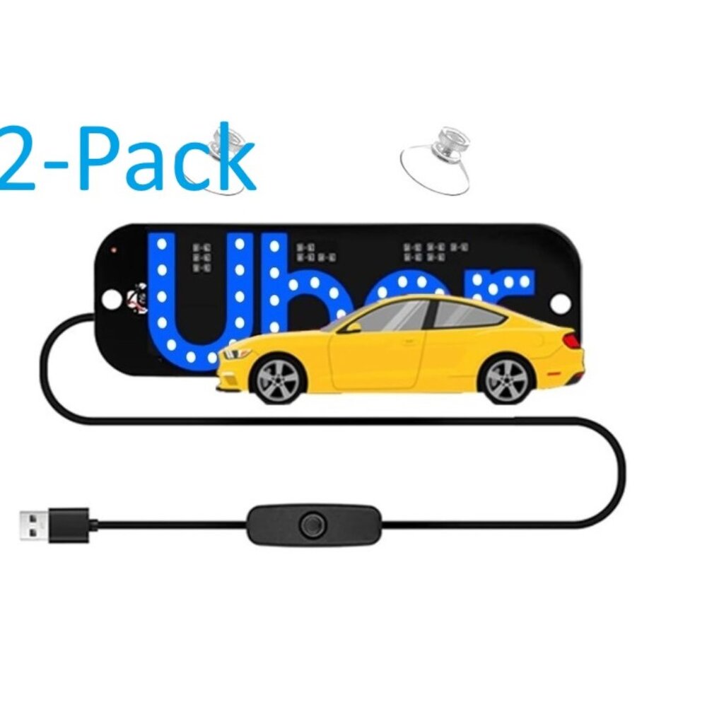 2X LED Windshield Light Sign for Taxi LED Blue